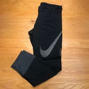 Nike Black and Grey Running Pants (3/4 length)